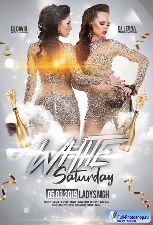 White Saturday PSD Flyer Template