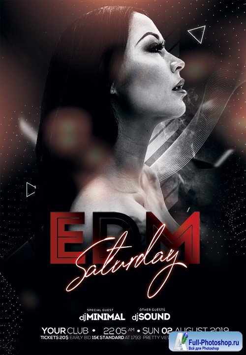 Edm Saturday PSD Flyer Template