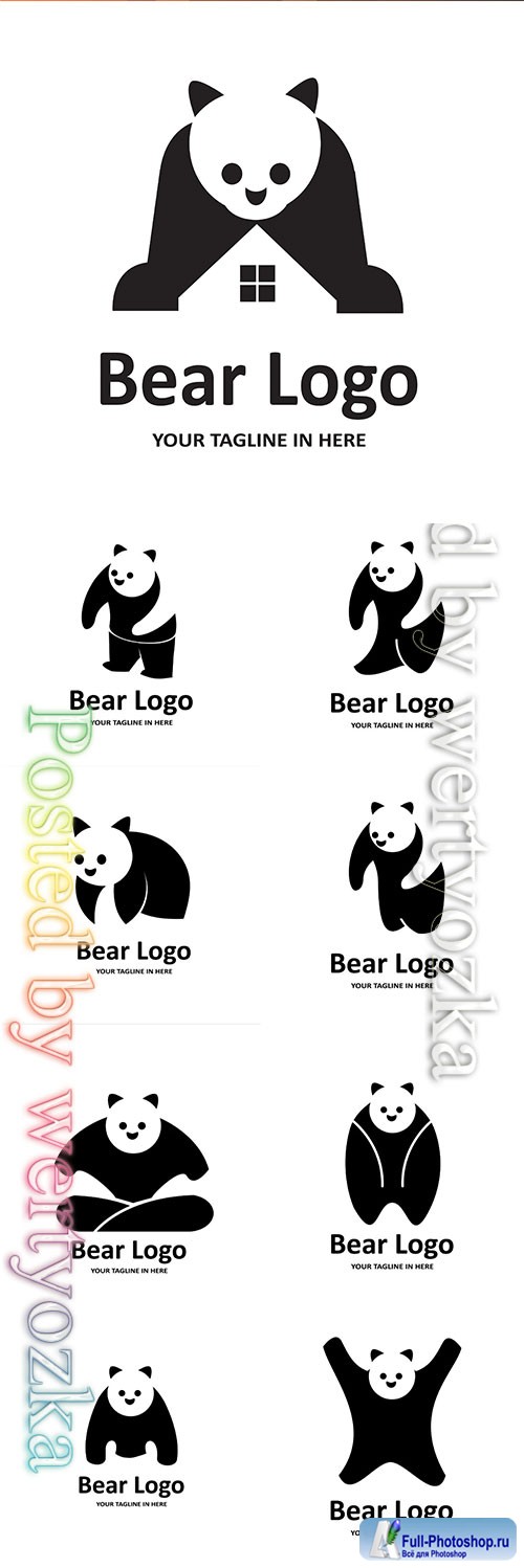 Panda vector logos illustration