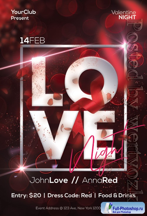 Love Night - Premium flyer psd template