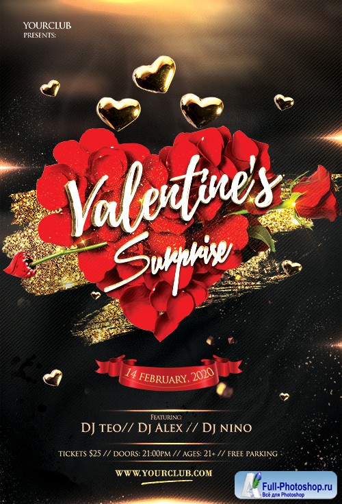 Elegant Valentine's Event - Premium flyer psd template