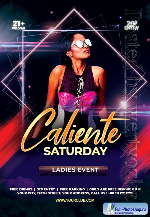 Caliente Saturday - Premium flyer psd template