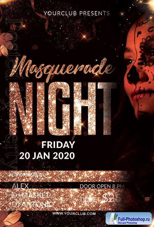 Masquerade Night - Premium flyer psd template