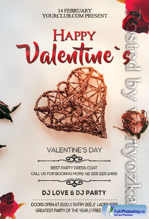 Happy Valentines Day - Premium flyer psd template