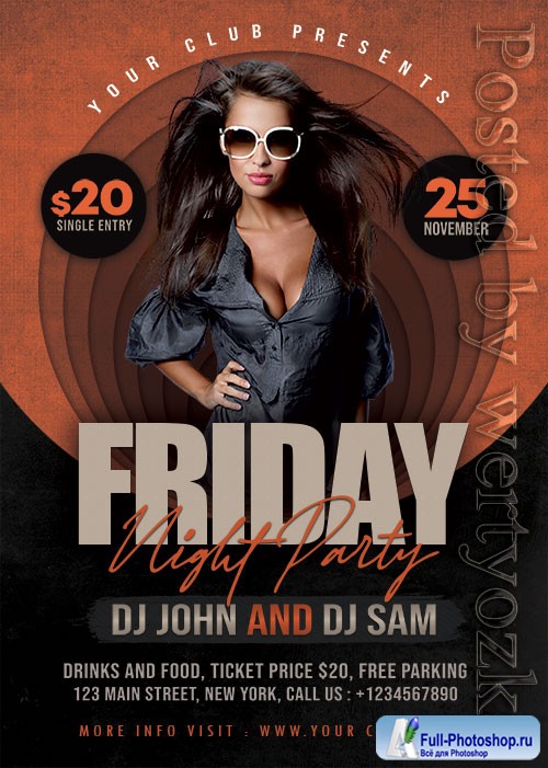 Friday Night Party  - Premium flyer psd template