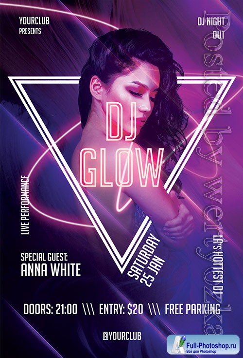 Dj Glow - Premium flyer psd template