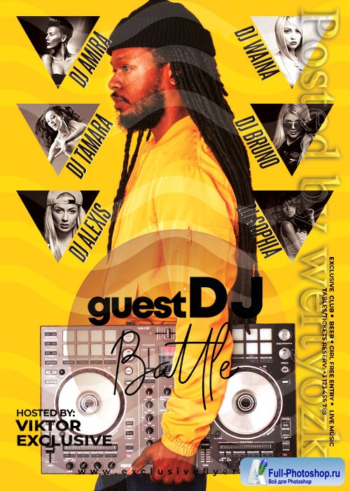 Guest djs battle - Premium flyer psd template