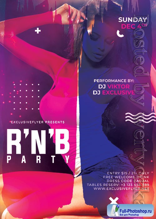 R n b bash - Premium flyer psd template