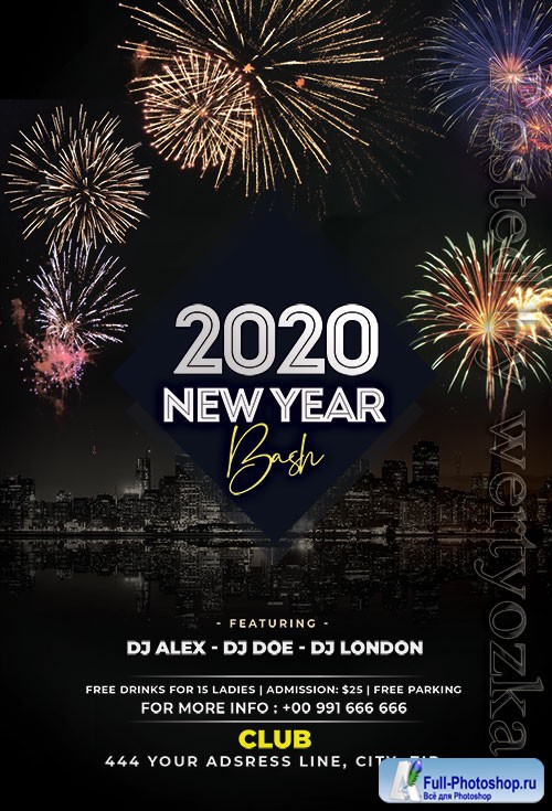 NYE 2020 Bash - Premium flyer psd template