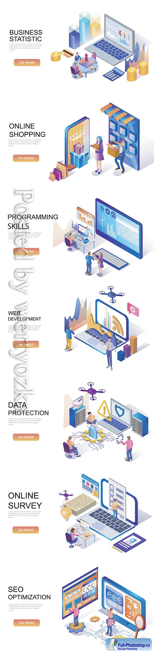 Flat isometric vector 3D concept illustration # 97