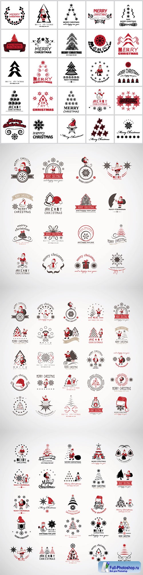 Christmas icons and elements vector set