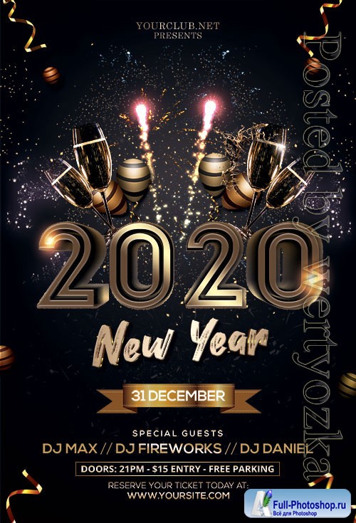 2020 new year - Premium flyer psd template