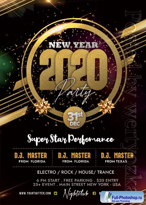 2020 New Year Party - Premium flyer psd template