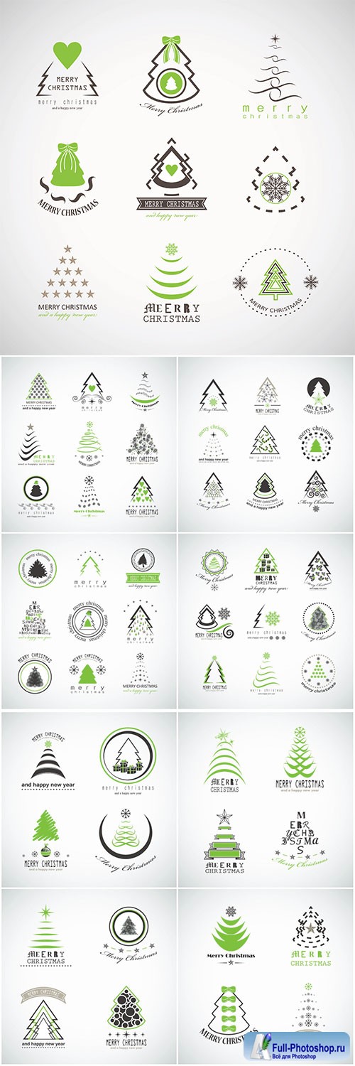 Abstract Christmas Tree Icons