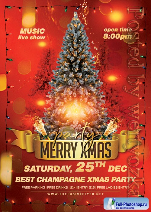 Merry xmas party - Premium flyer psd template