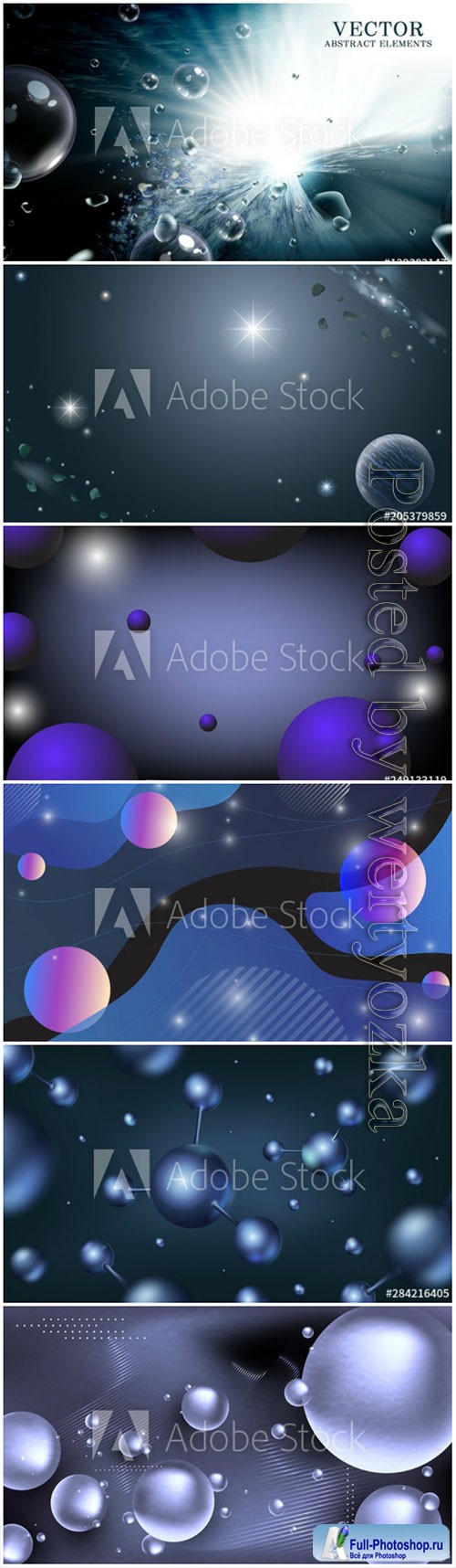 3D Abstract bubbles or geometric balls on vector background