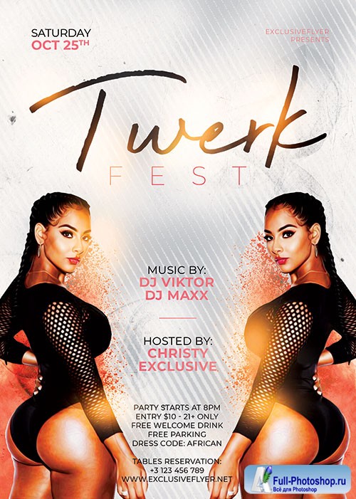 Twerk fest - Premium flyer psd template