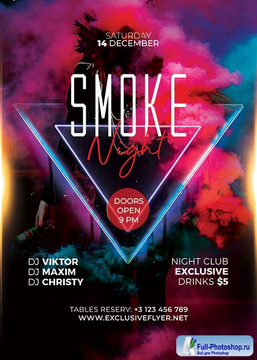 Smoke night - Premium flyer psd template