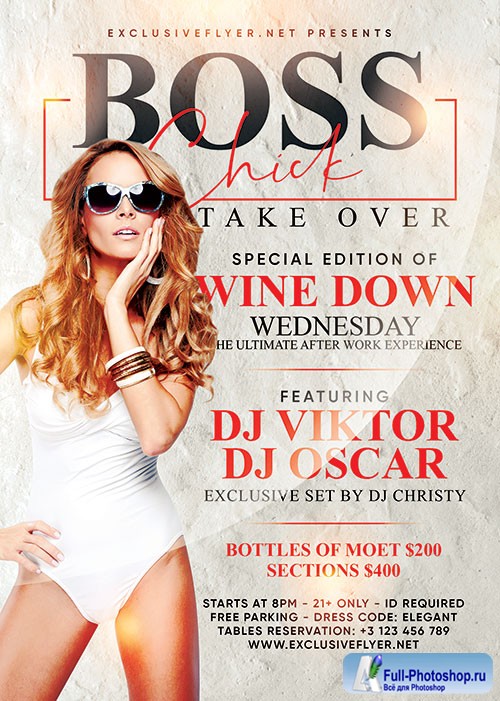 Boss chick take over - Premium flyer psd template