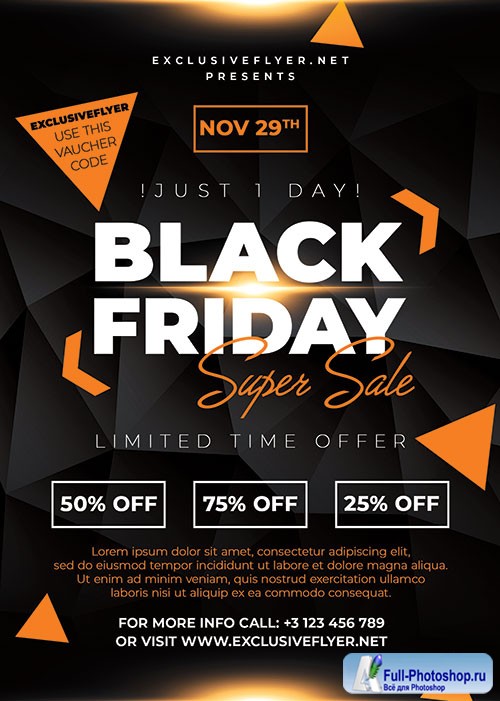 Black friday super sale - Premium flyer psd template