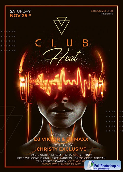 Club heat - Premium flyer psd template