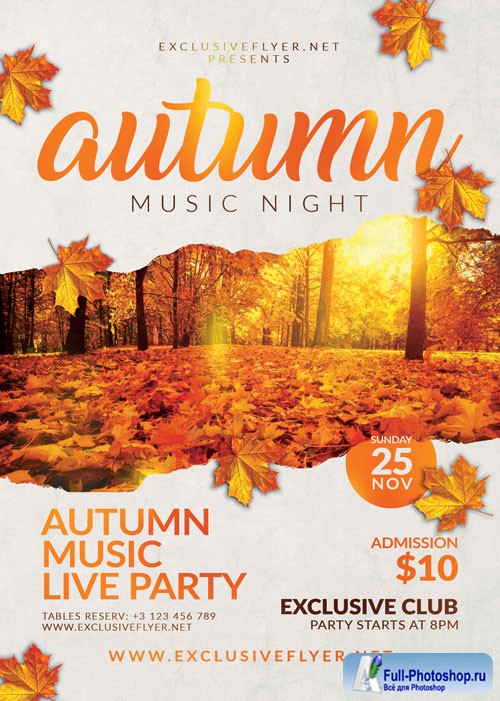 Autumn music_night - Premium flyer psd template