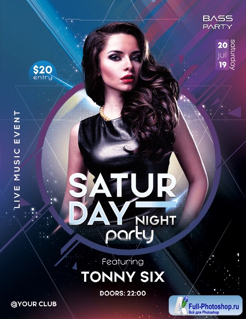 Saturday Night Party - Premium flyer psd template