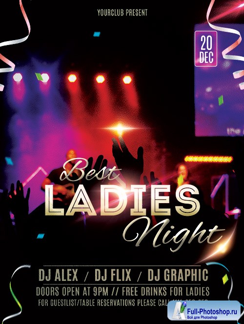 Best Ladies Night PSD Flyer Template