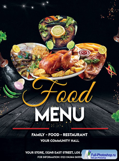 Food Menu PSD Flyer Template