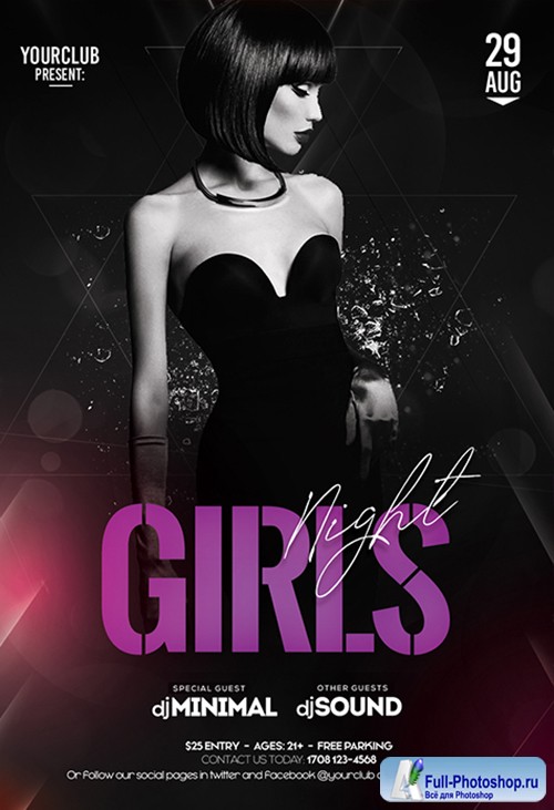 Girls Night PSD Flyer Template