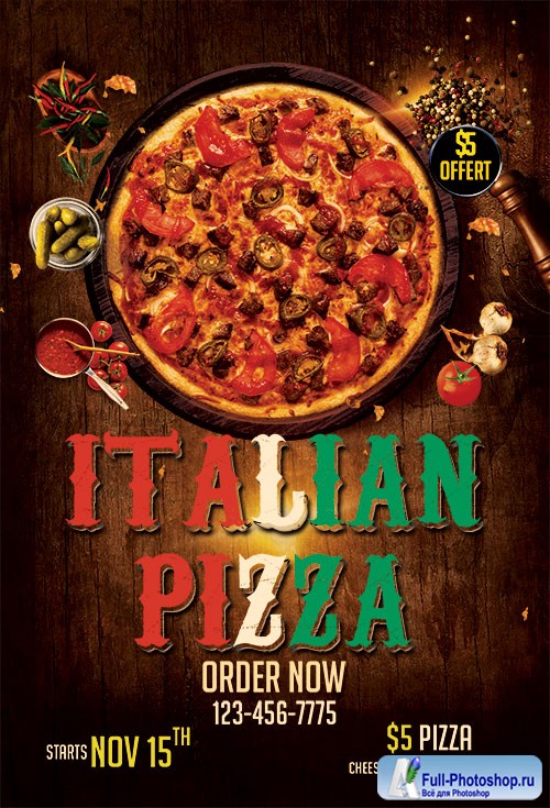 Italian Pizza PSD Flyer Template