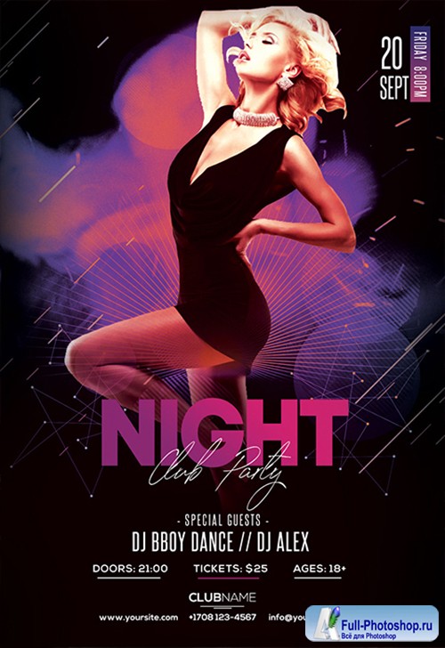 Club Vibe Party PSD Flyer Template