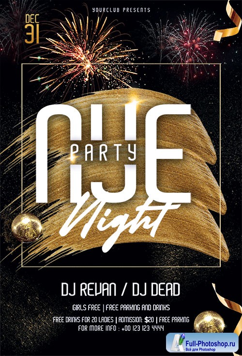 NYE Party Night - Premium flyer psd template