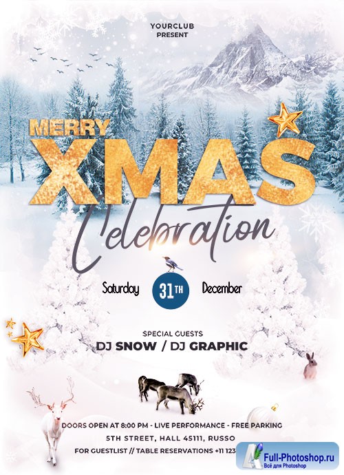 Merry XMas Celebration - Premium flyer psd template