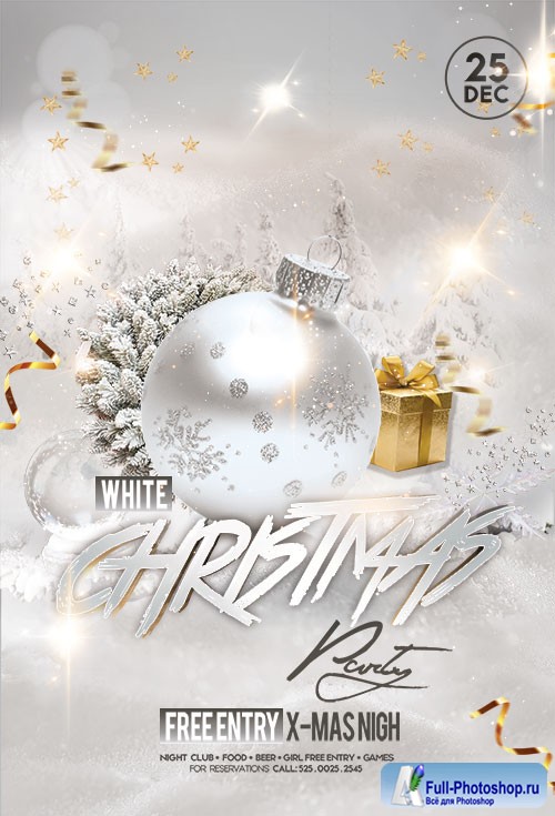 White Christmas Party - Premium flyer psd template