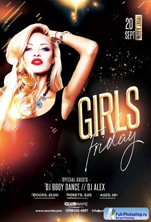 Friday Girls PSD Flyer Template