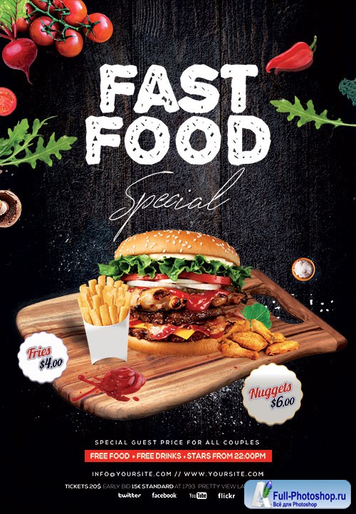 Fast Food Special Psd Flyer Template