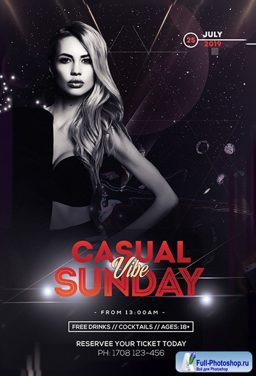 Casual Sunday Vibe PSD Flyer Template