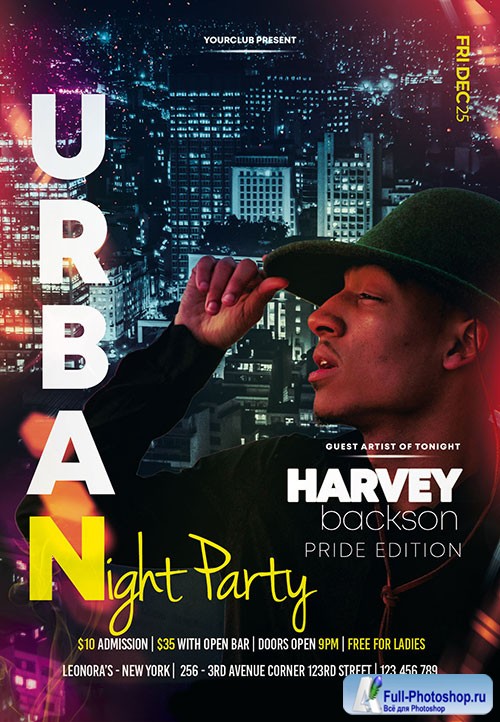 Urban Night Party - Premium flyer psd template