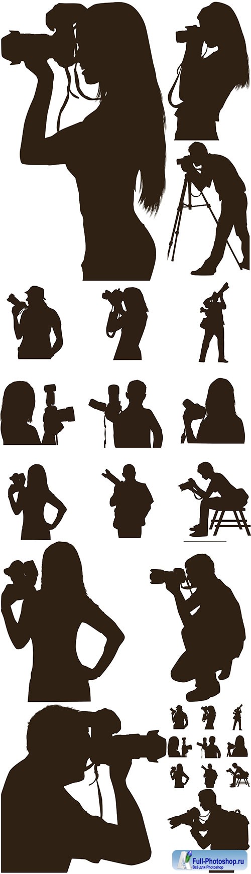 Photographer silhouette vector illustration