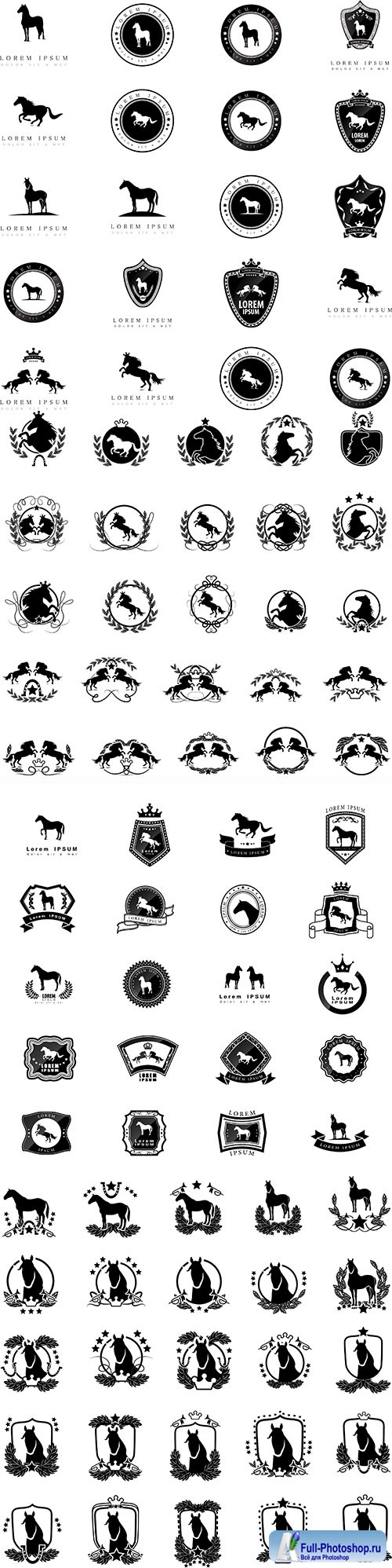 Horse logo vector set