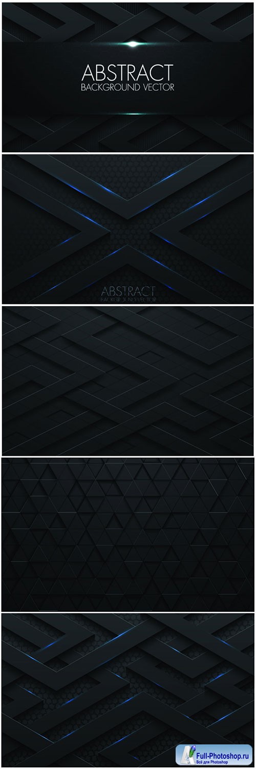 Abstract 3d vector black background