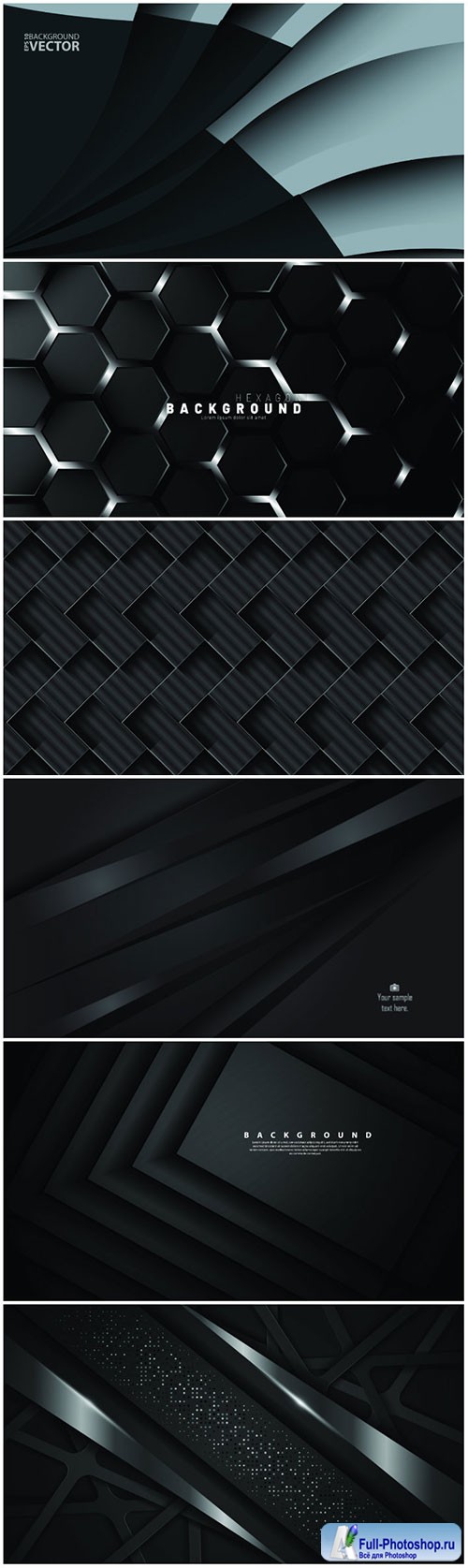 Abstract vector background with dark gray metal