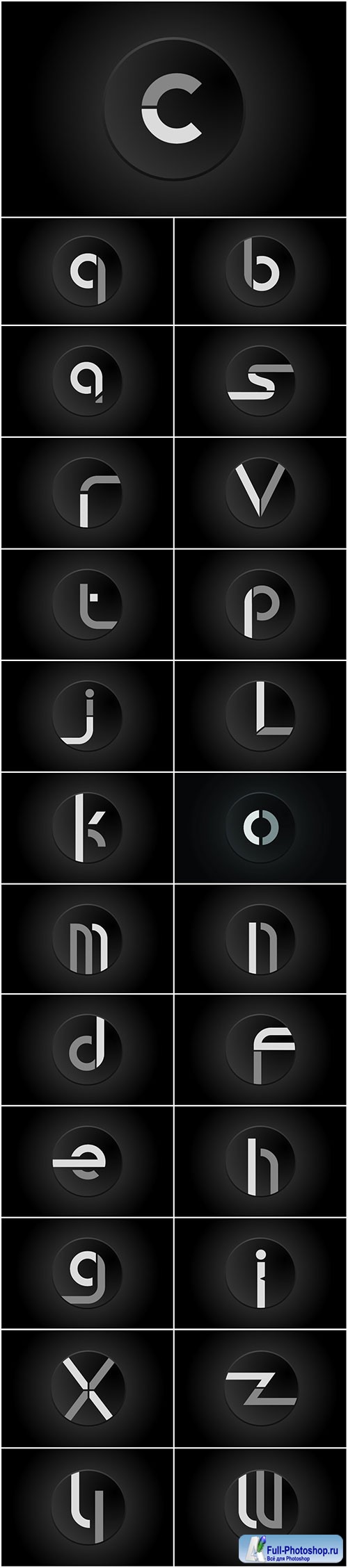 Black and white alphabet letter circle logo icon