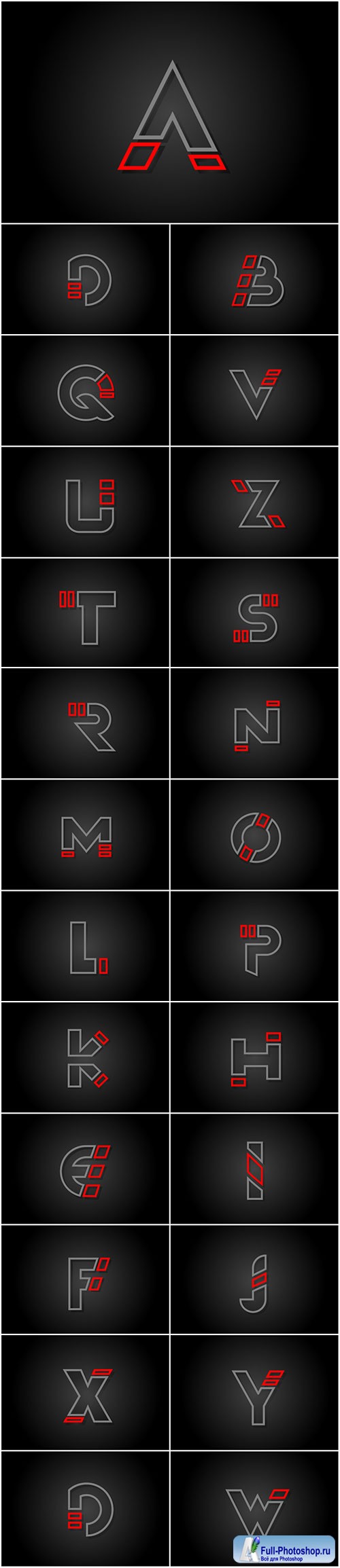 Alphabet line letter red black for company logo icon design