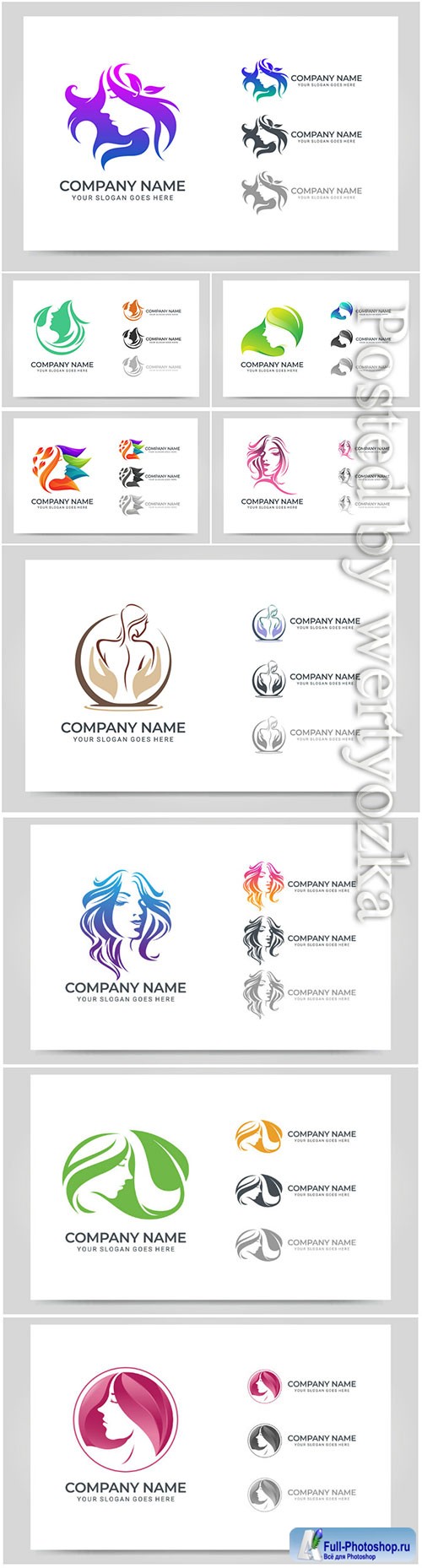 Beauty woman face logo vector symbol