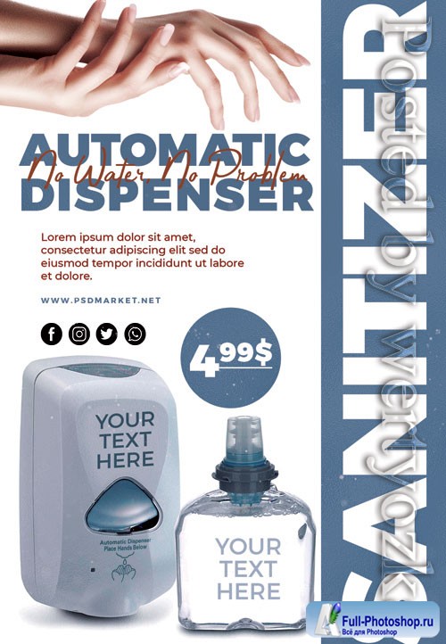 Sanitizer dispenser - Premium flyer psd template