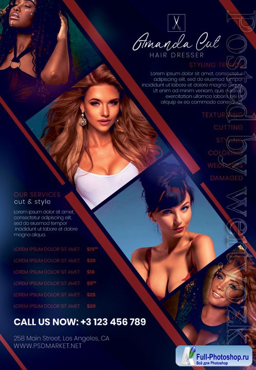 Hair dresser - Premium flyer psd template