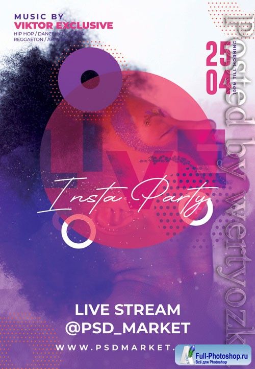 Instagram live party - Premium flyer psd template