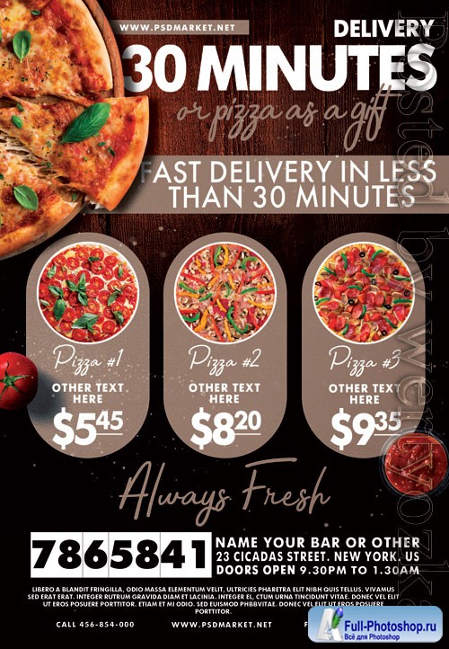 Delivery pizza - Premium flyer psd template